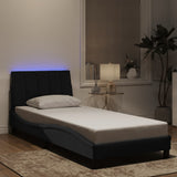 vidaXL Bedframe met LED zonder matras "Hanko"  fluweel lichtgrijs 80x200 cm