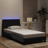 vidaXL Bedframe met LED zonder matras "Hanko"  fluweel lichtgrijs 80x200 cm