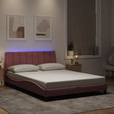 vidaXL Bedframe met LED zonder matras "Hanko"  fluweel lichtgrijs 80x200 cm