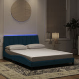 vidaXL Bedframe met LED zonder matras "Hanko"  fluweel lichtgrijs 80x200 cm