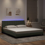 vidaXL Bedframe met LED zonder matras "Hanko"  fluweel lichtgrijs 80x200 cm