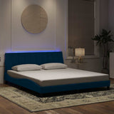 vidaXL Bedframe met LED zonder matras "Hanko"  fluweel lichtgrijs 80x200 cm