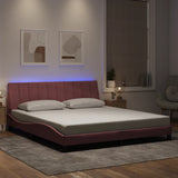 vidaXL Bedframe met LED zonder matras "Hanko"  fluweel lichtgrijs 80x200 cm