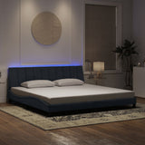 vidaXL Bedframe met LED zonder matras "Hanko"  fluweel lichtgrijs 80x200 cm