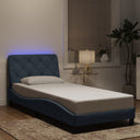 vidaXL Bedframe met LED zonder matras fluweel lichtgrijs 80x200 cm