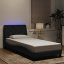 vidaXL Bedframe met LED zonder matras fluweel lichtgrijs 80x200 cm