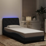 vidaXL Bedframe met LED zonder matras fluweel lichtgrijs 80x200 cm
