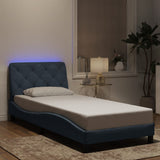 vidaXL Bedframe met LED zonder matras fluweel lichtgrijs 80x200 cm