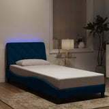 vidaXL Bedframe met LED zonder matras fluweel lichtgrijs 80x200 cm