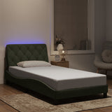 vidaXL Bedframe met LED zonder matras fluweel lichtgrijs 80x200 cm