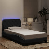 vidaXL Bedframe met LED zonder matras fluweel lichtgrijs 80x200 cm