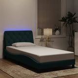 vidaXL Bedframe met LED zonder matras fluweel lichtgrijs 80x200 cm