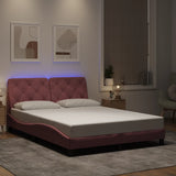 vidaXL Bedframe met LED zonder matras fluweel lichtgrijs 80x200 cm