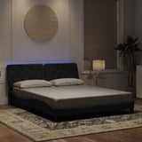 vidaXL Bedframe met LED zonder matras fluweel lichtgrijs 80x200 cm