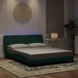 vidaXL Bedframe met LED zonder matras fluweel lichtgrijs 80x200 cm