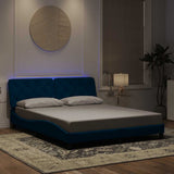 vidaXL Bedframe met LED zonder matras fluweel lichtgrijs 80x200 cm