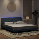 vidaXL Bedframe met LED zonder matras fluweel lichtgrijs 80x200 cm