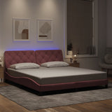vidaXL Bedframe met LED zonder matras fluweel lichtgrijs 80x200 cm