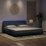 vidaXL Bedframe met LED zonder matras fluweel lichtgrijs 80x200 cm