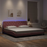 vidaXL Bedframe met LED zonder matras fluweel lichtgrijs 80x200 cm
