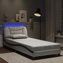 vidaXL Bedframe met LED zonder matras "Hvar" zwart 80x200 cm