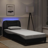 vidaXL Bedframe met LED zonder matras "Hvar" zwart 80x200 cm