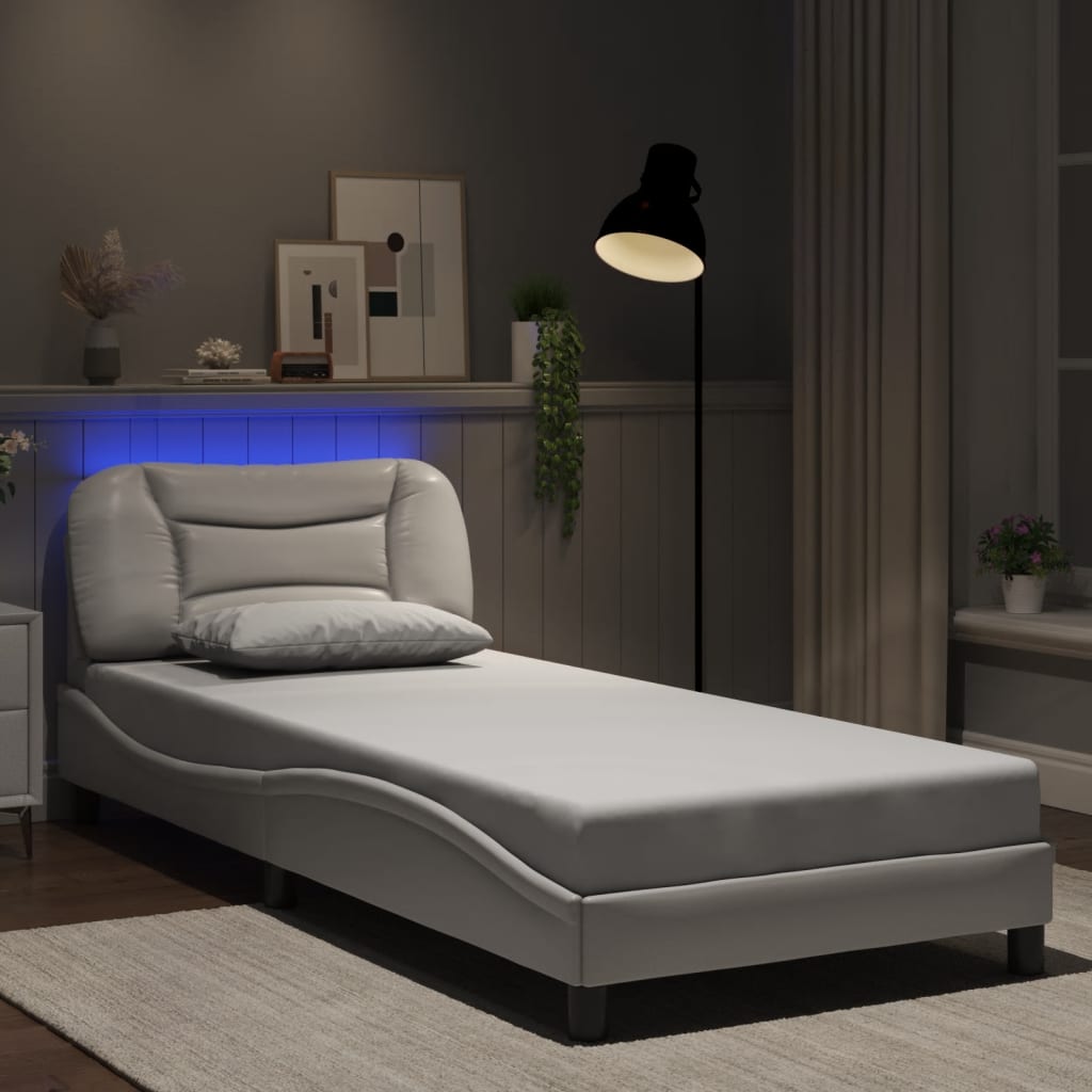 vidaXL Bedframe met LED zonder matras "Hvar" zwart 80x200 cm