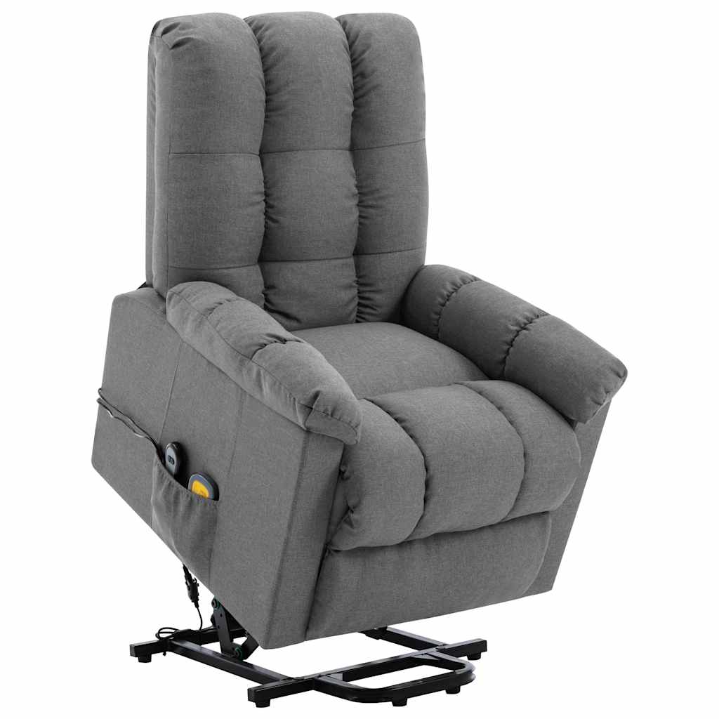 vidaXL Sta-op-massagestoel stof lichtgrijs