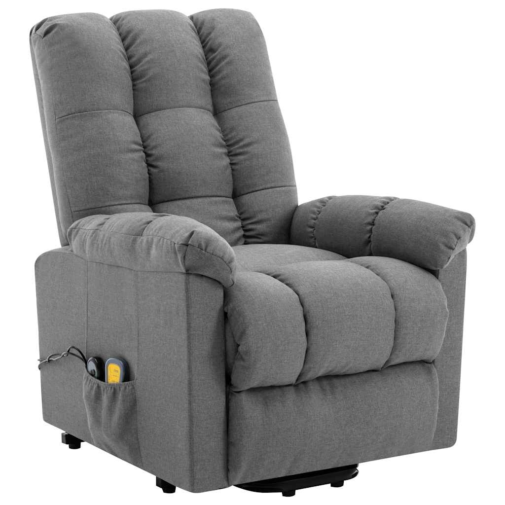 vidaXL Sta-op-massagestoel stof lichtgrijs