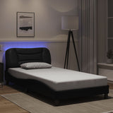 vidaXL Bedframe met LED zonder matras "Hvar" zwart 80x200 cm