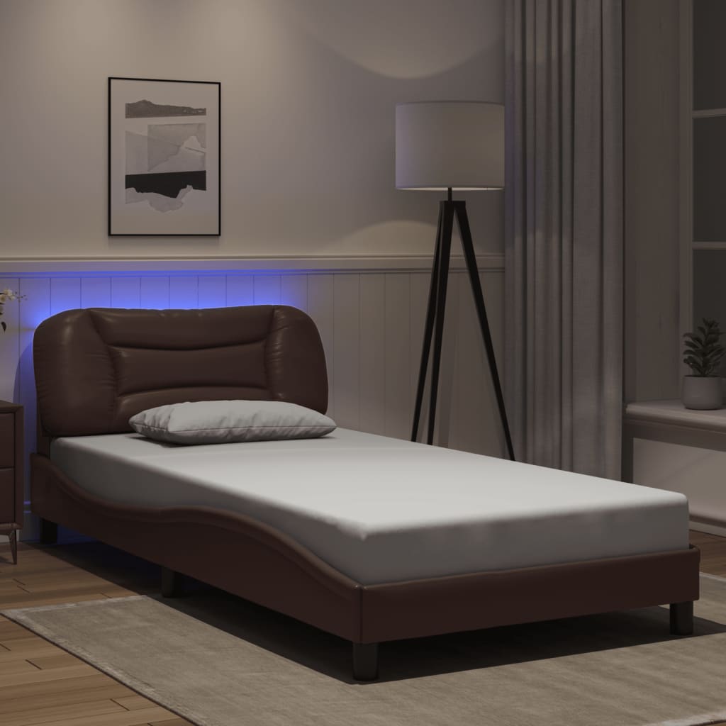 vidaXL Bedframe met LED zonder matras "Hvar" zwart 80x200 cm