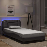 vidaXL Bedframe met LED zonder matras "Hvar" zwart 80x200 cm