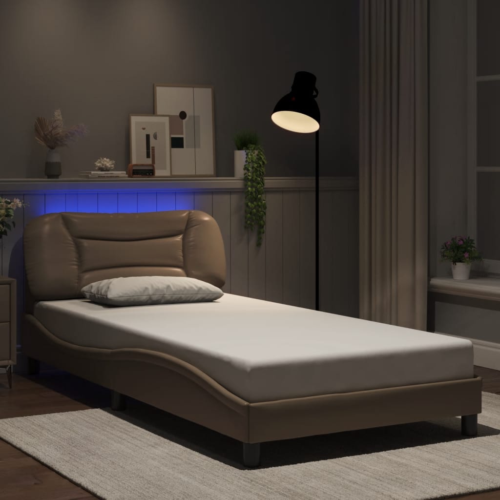 vidaXL Bedframe met LED zonder matras "Hvar" zwart 80x200 cm