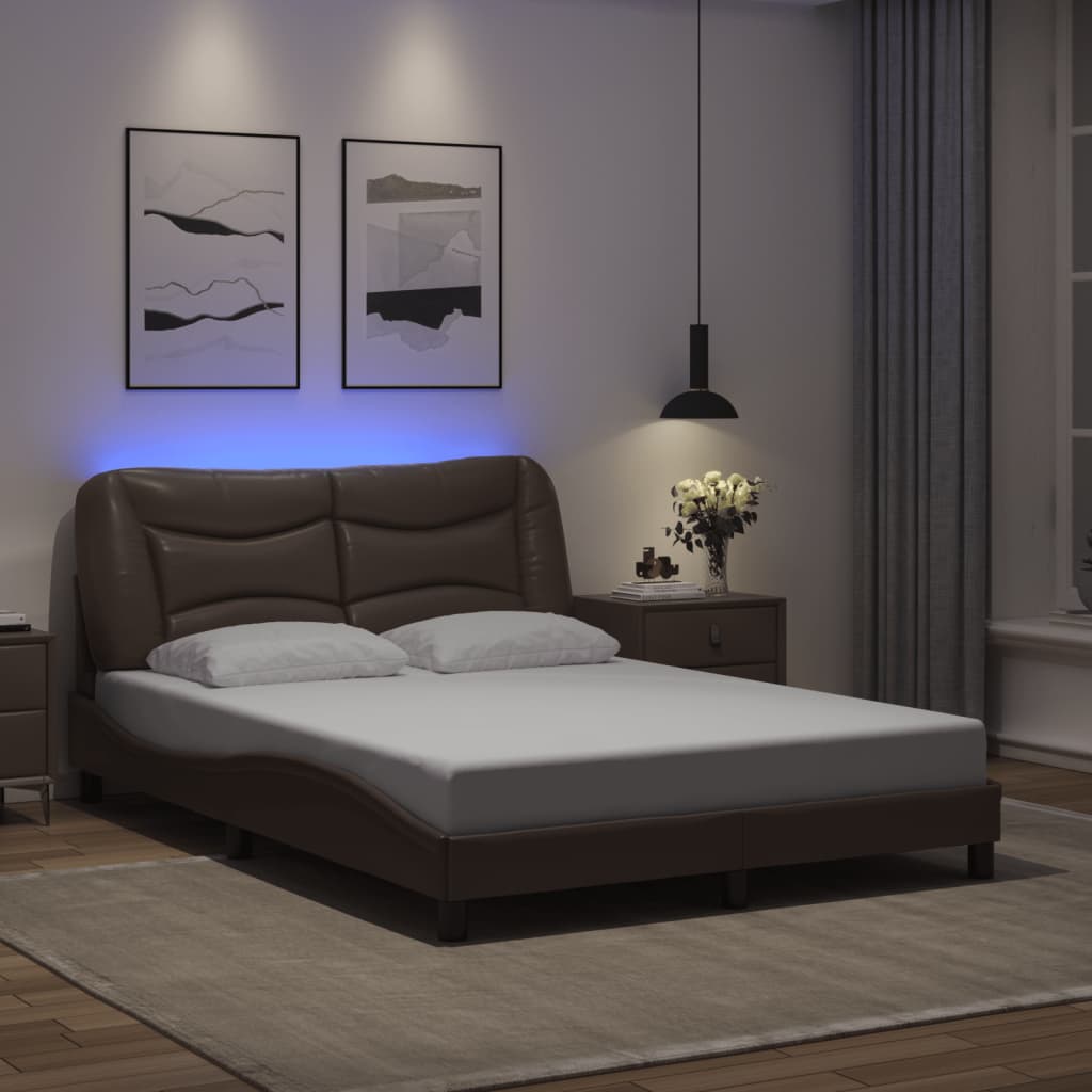 vidaXL Bedframe met LED zonder matras "Hvar" zwart 80x200 cm