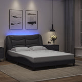vidaXL Bedframe met LED zonder matras "Hvar" zwart 80x200 cm