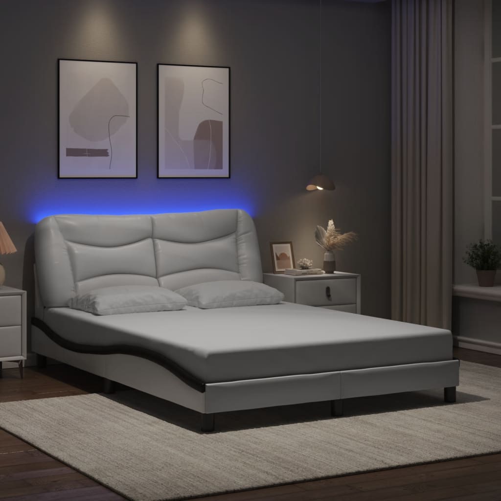 vidaXL Bedframe met LED zonder matras "Hvar" zwart 80x200 cm