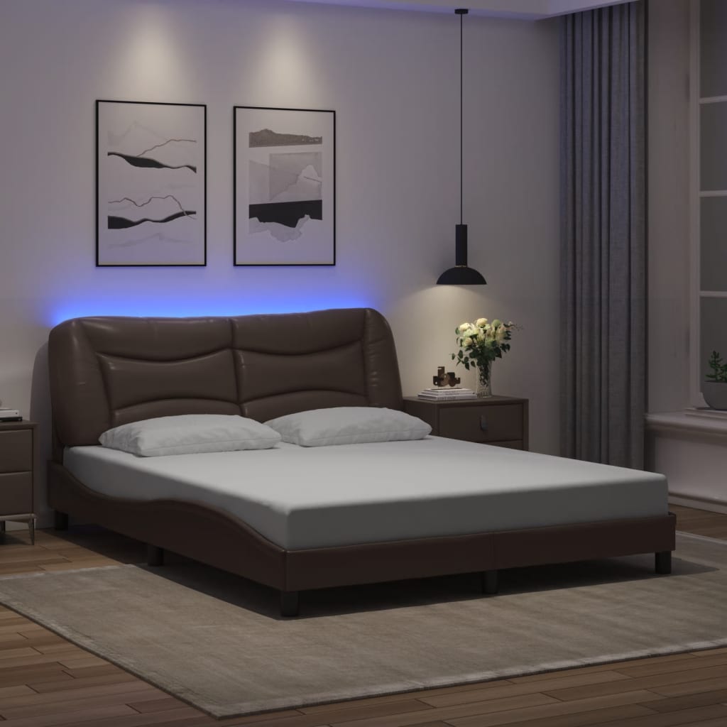 vidaXL Bedframe met LED zonder matras "Hvar" zwart 80x200 cm