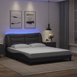 vidaXL Bedframe met LED zonder matras "Hvar" zwart 80x200 cm