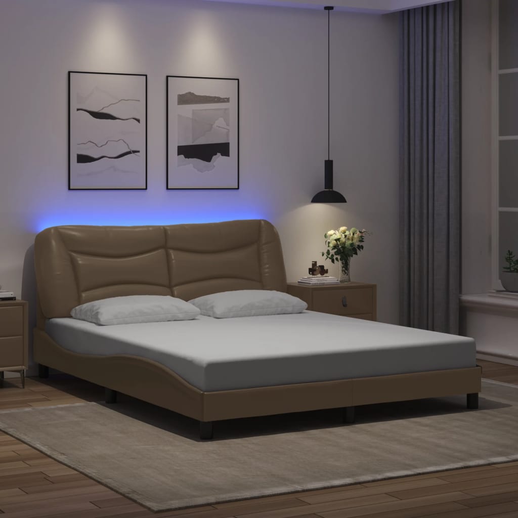 vidaXL Bedframe met LED zonder matras "Hvar" zwart 80x200 cm