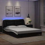 vidaXL Bedframe met LED zonder matras "Hvar" zwart 80x200 cm