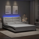 vidaXL Bedframe met LED zonder matras "Hvar" zwart 80x200 cm