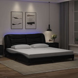 vidaXL Bedframe met LED zonder matras "Hvar" zwart 80x200 cm