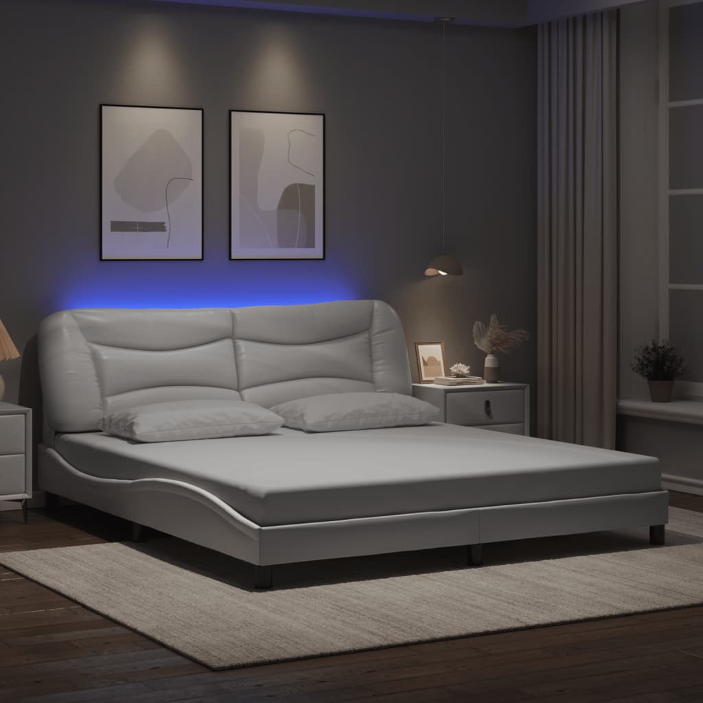 vidaXL Bedframe met LED zonder matras "Hvar" zwart 80x200 cm