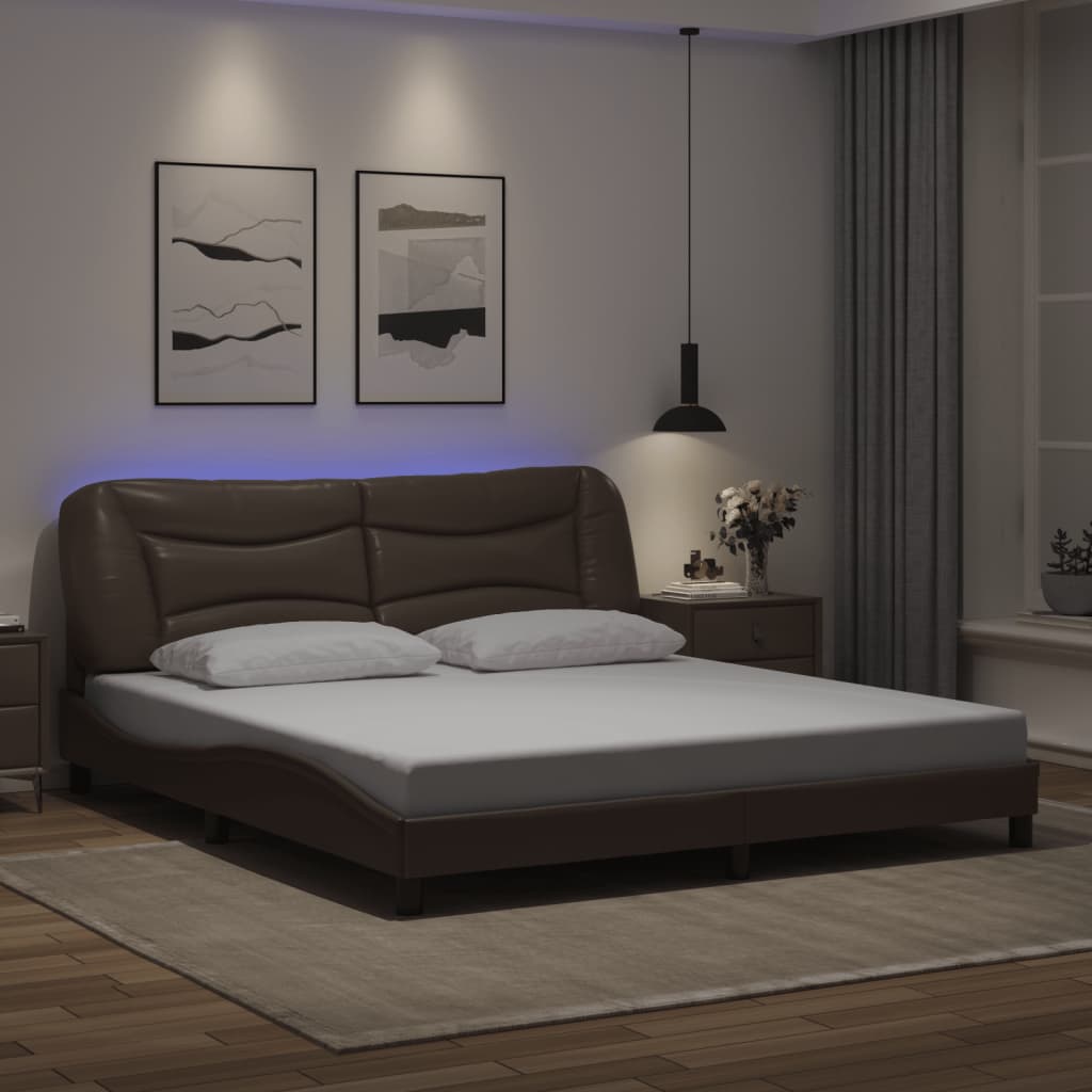 vidaXL Bedframe met LED zonder matras "Hvar" zwart 80x200 cm