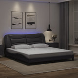 vidaXL Bedframe met LED zonder matras "Hvar" zwart 80x200 cm