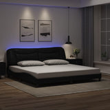 vidaXL Bedframe met LED zonder matras "Hvar" zwart 80x200 cm