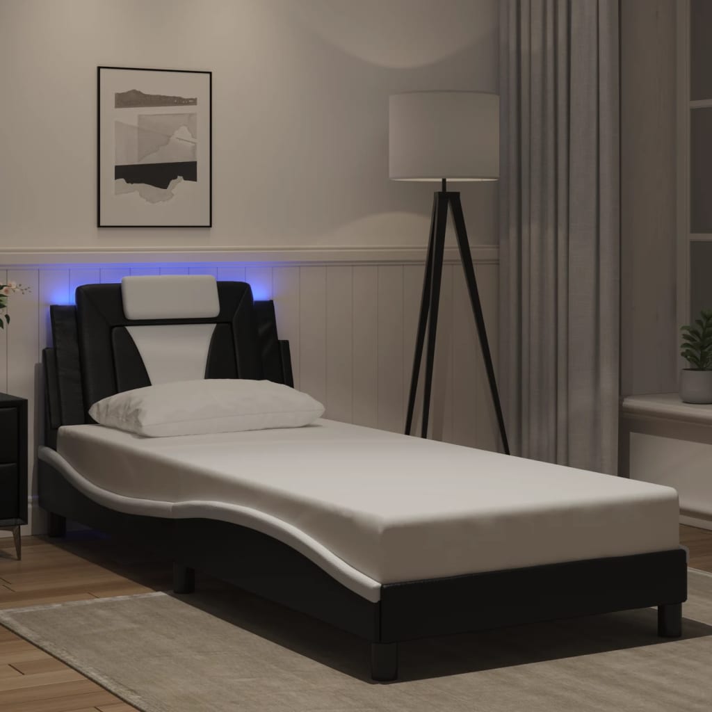 vidaXL Bedframe "Viana" met LED zonder matras zwart 80x200 cm