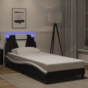 vidaXL Cadre de lit "Viana" avec LED avec matelas noir 80x200 cm