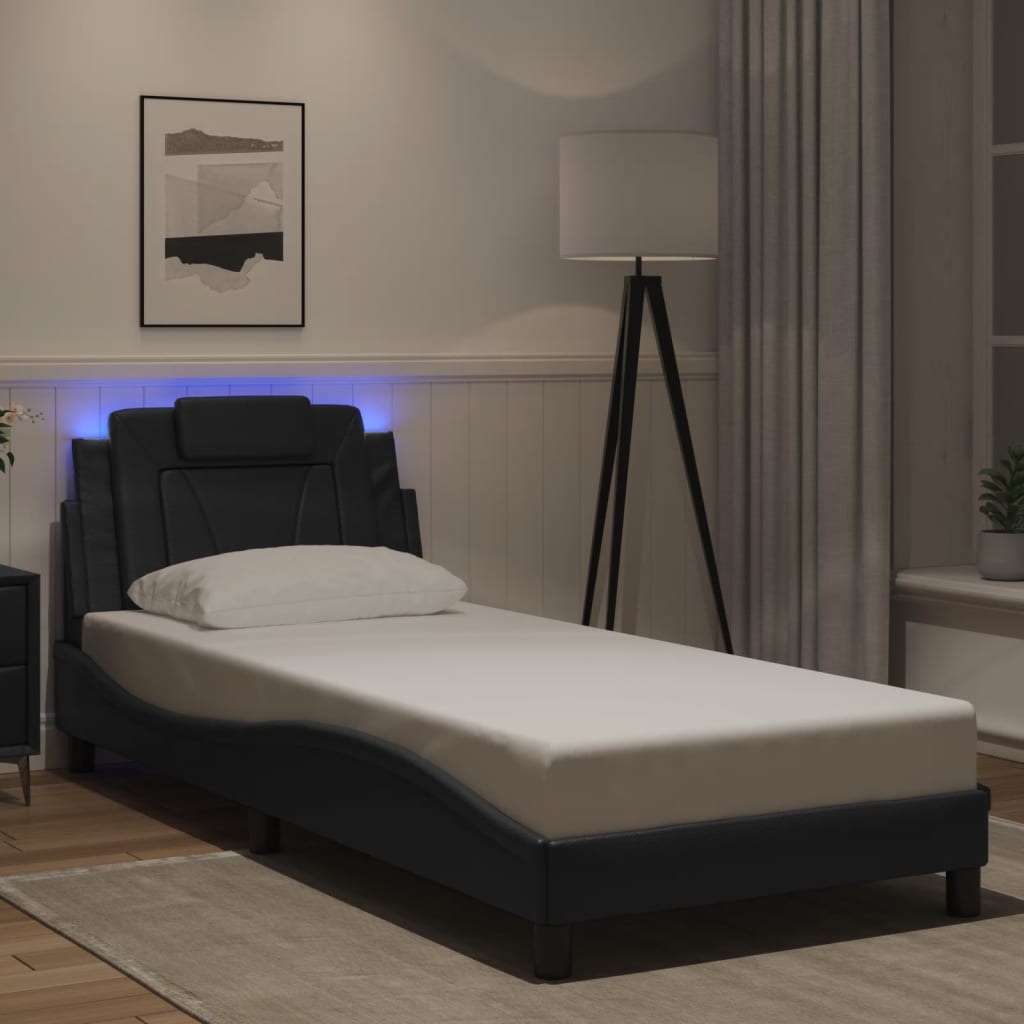 vidaXL Bedframe "Viana" met LED zonder matras zwart 80x200 cm