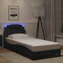 vidaXL Cadre de lit "Viana" avec LED avec matelas noir 80x200 cm